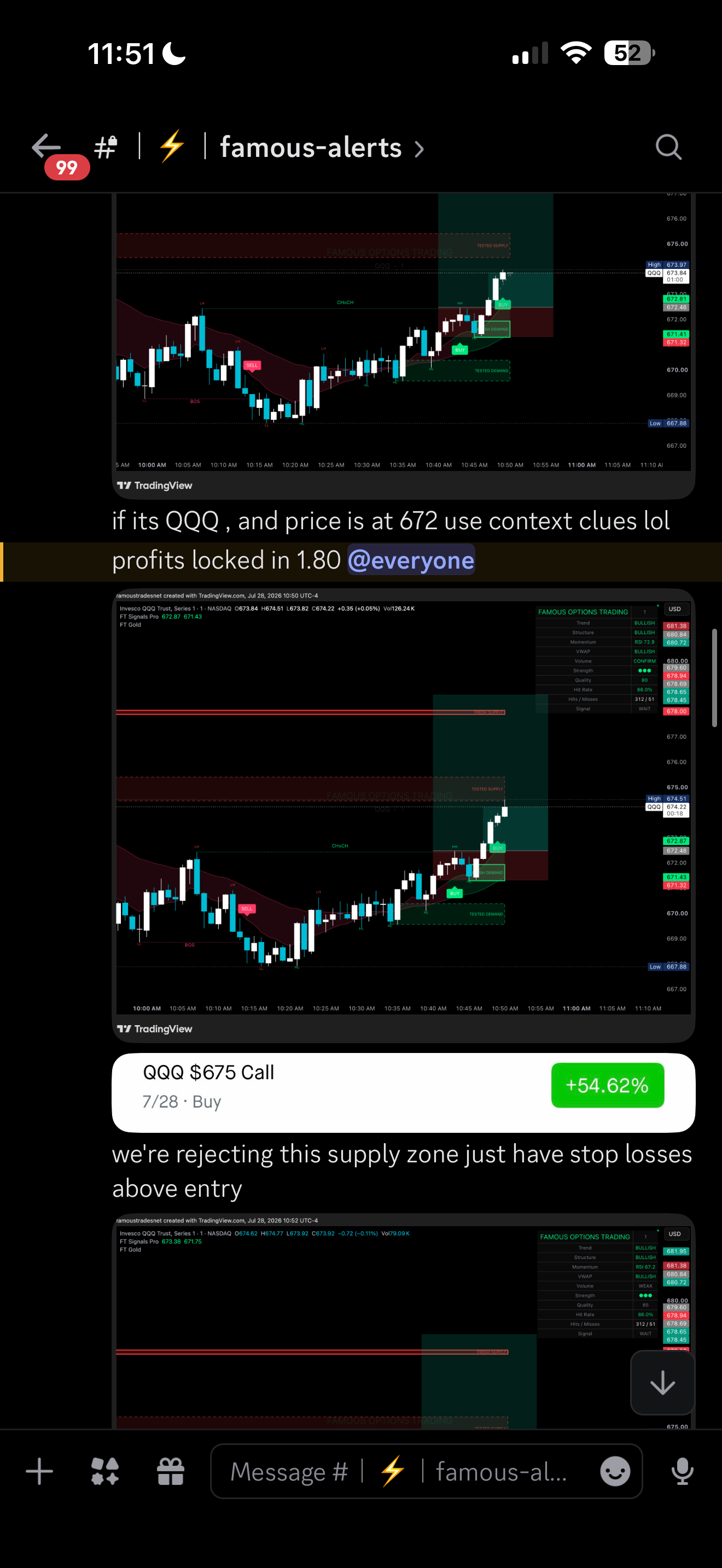 Screenshot from the famous alerts channel