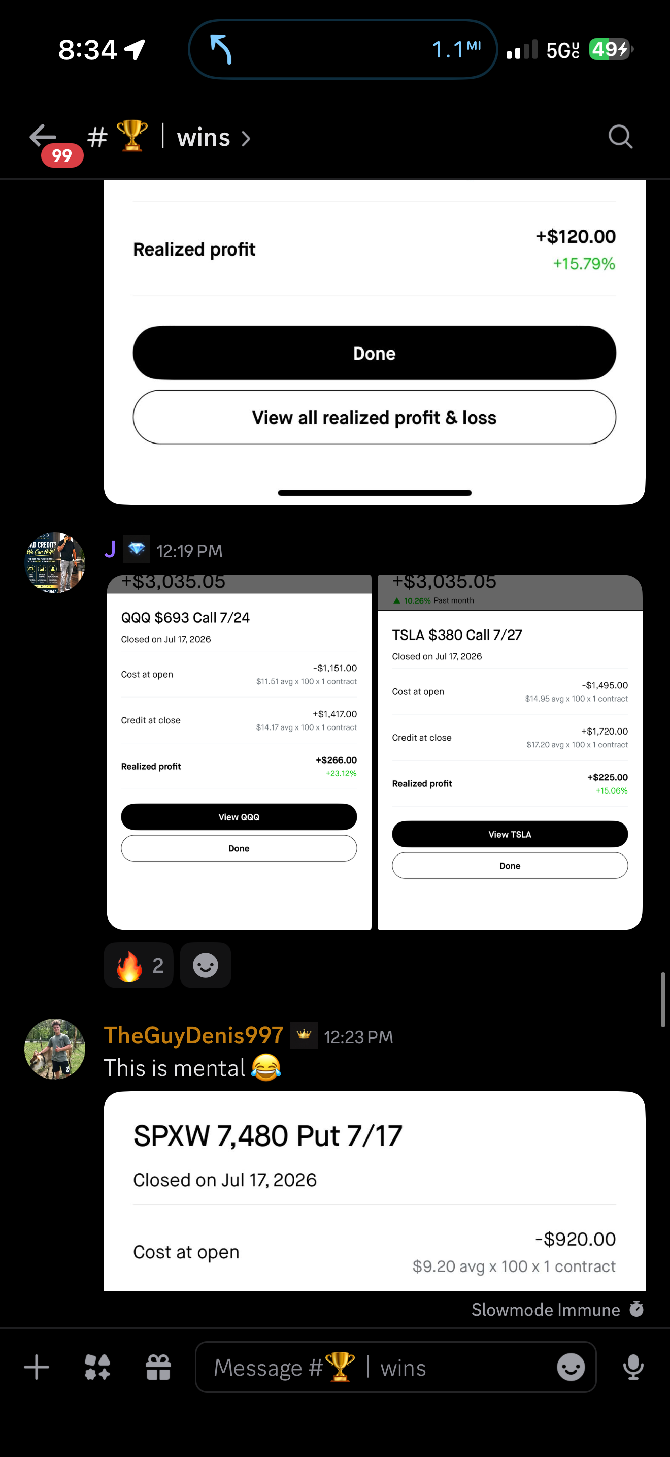 Multiple completed positions